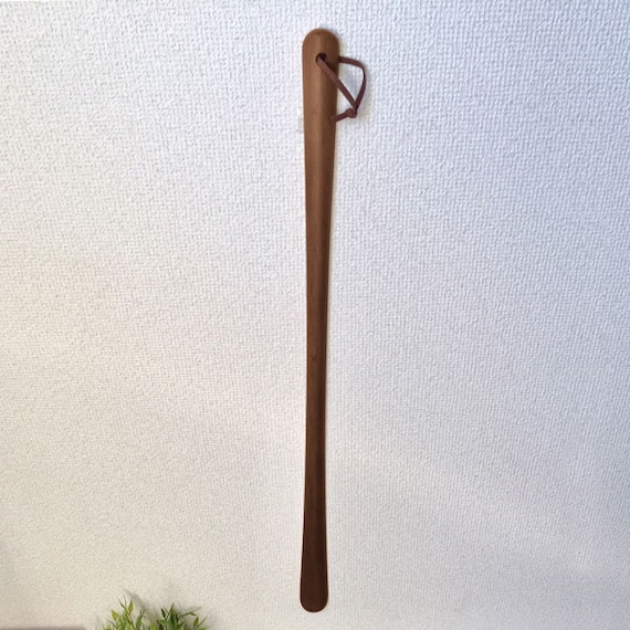 立ったまま使える天然木ロング靴べら 75cm (ブラウン) 4枚目画像