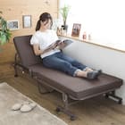 コンパクトセミショートシングル折りたたみベッド(幅84×奥行190cm BR) 1枚目画像