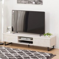 高級感のある大理石調テレビ台 (WH)