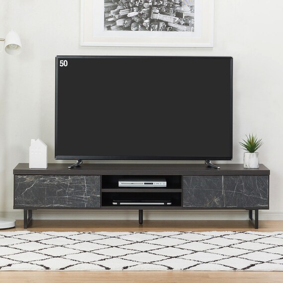 高級感のある大理石調テレビ台 (BK) 2枚目画像