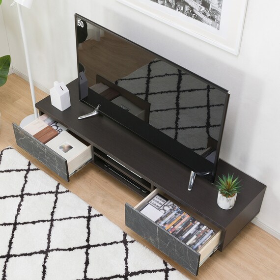 高級感のある大理石調テレビ台 (BK) 3枚目画像