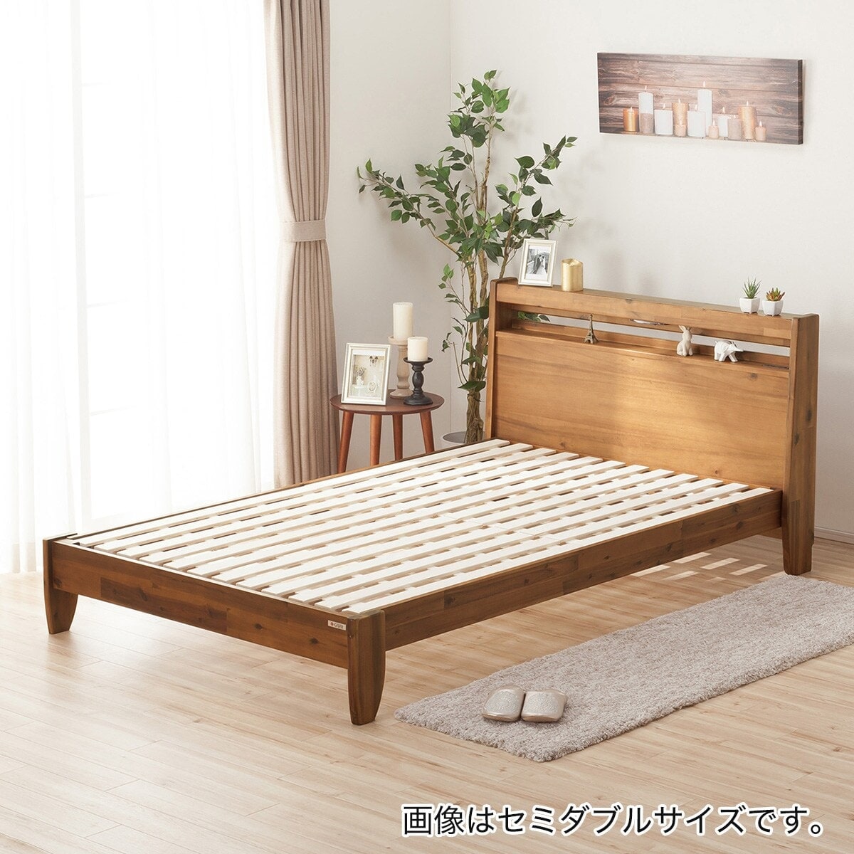 ウォールナットヘッドパネルベッド　ニトリ NSleep マットレスセット