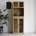 組み合わせ自由 キッチン壁面収納 (オープン+キャビネット LBR)) 1枚目画像