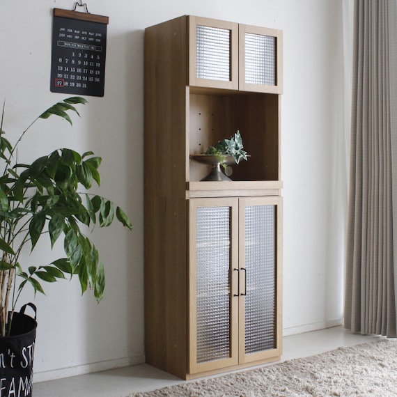 組み合わせ自由 キッチン壁面収納 (オープン+キャビネット LBR)) 2枚目画像