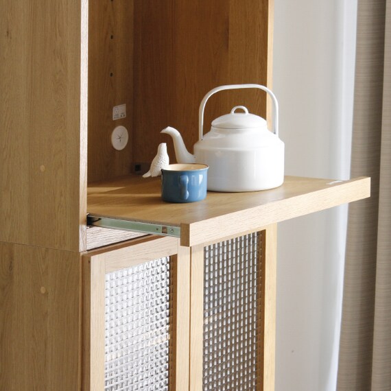 組み合わせ自由 キッチン壁面収納 (オープン+キャビネット LBR)) 3枚目画像