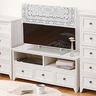 ワンルームにもぴったりの大人可愛いホワイトシャビーローボード(幅94cm)