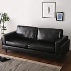 3人掛けソファ 合皮タイプ (PVCソファ BK) 1枚目画像