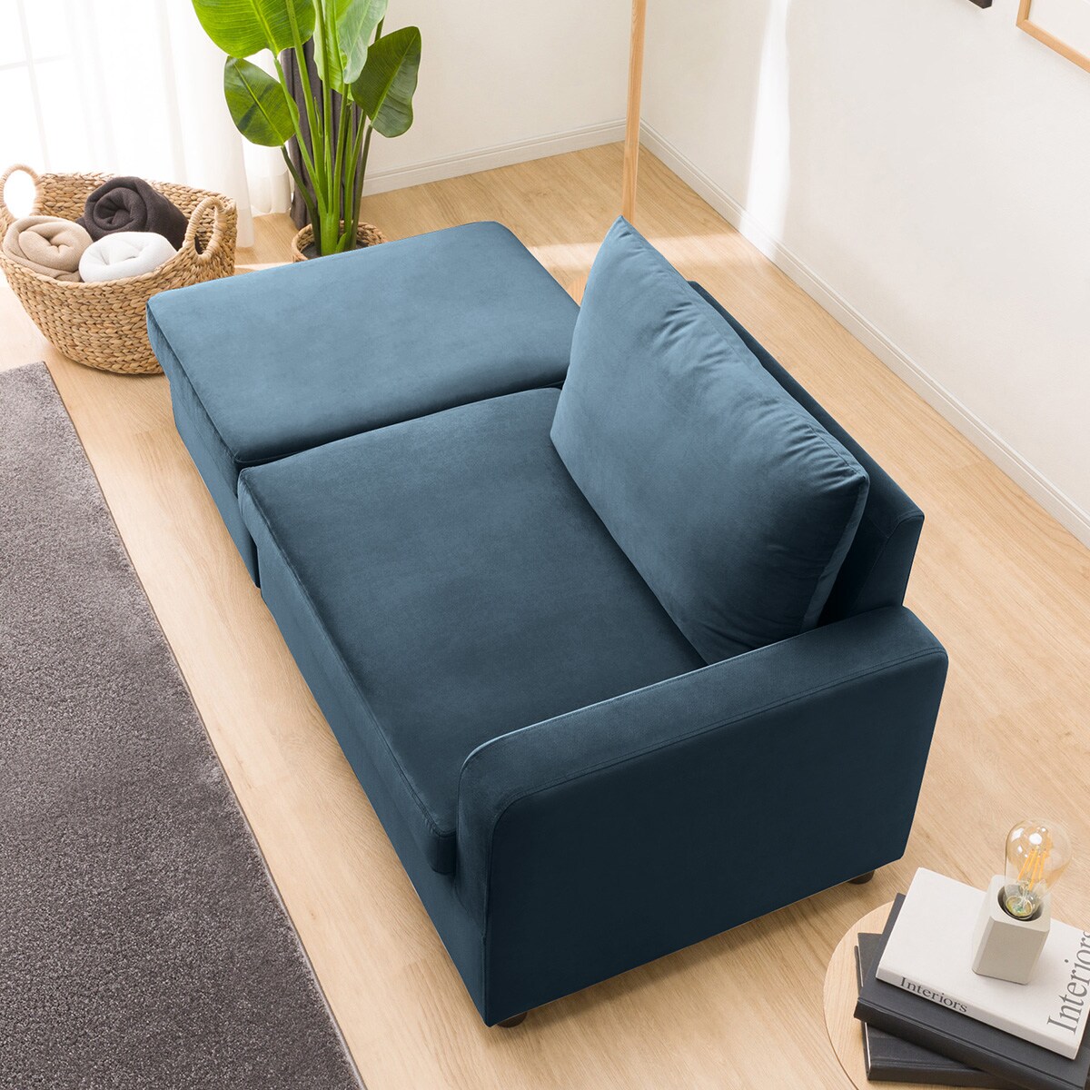 【美品】　ニトリ　カウチソファー 収納つきカウチソファ (GC2328 BL) | ニトリネット【公式】 家具