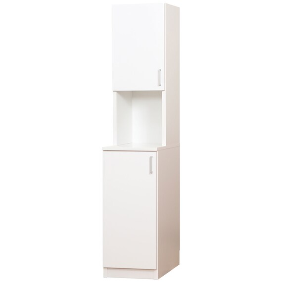 扉タイプ] 幅1cm単位で選べる隙間収納 (左開き 幅38×奥行52cm WH 