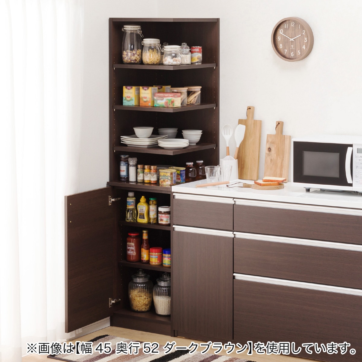 扉タイプ] 幅1cm単位で選べる2面オープン隙間収納 (右オープン/左開き