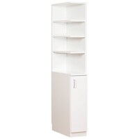 [扉タイプ] 幅1cm単位で選べる2面オープン隙間収納 (左オープン/右開き 幅25×奥行52cm WH)