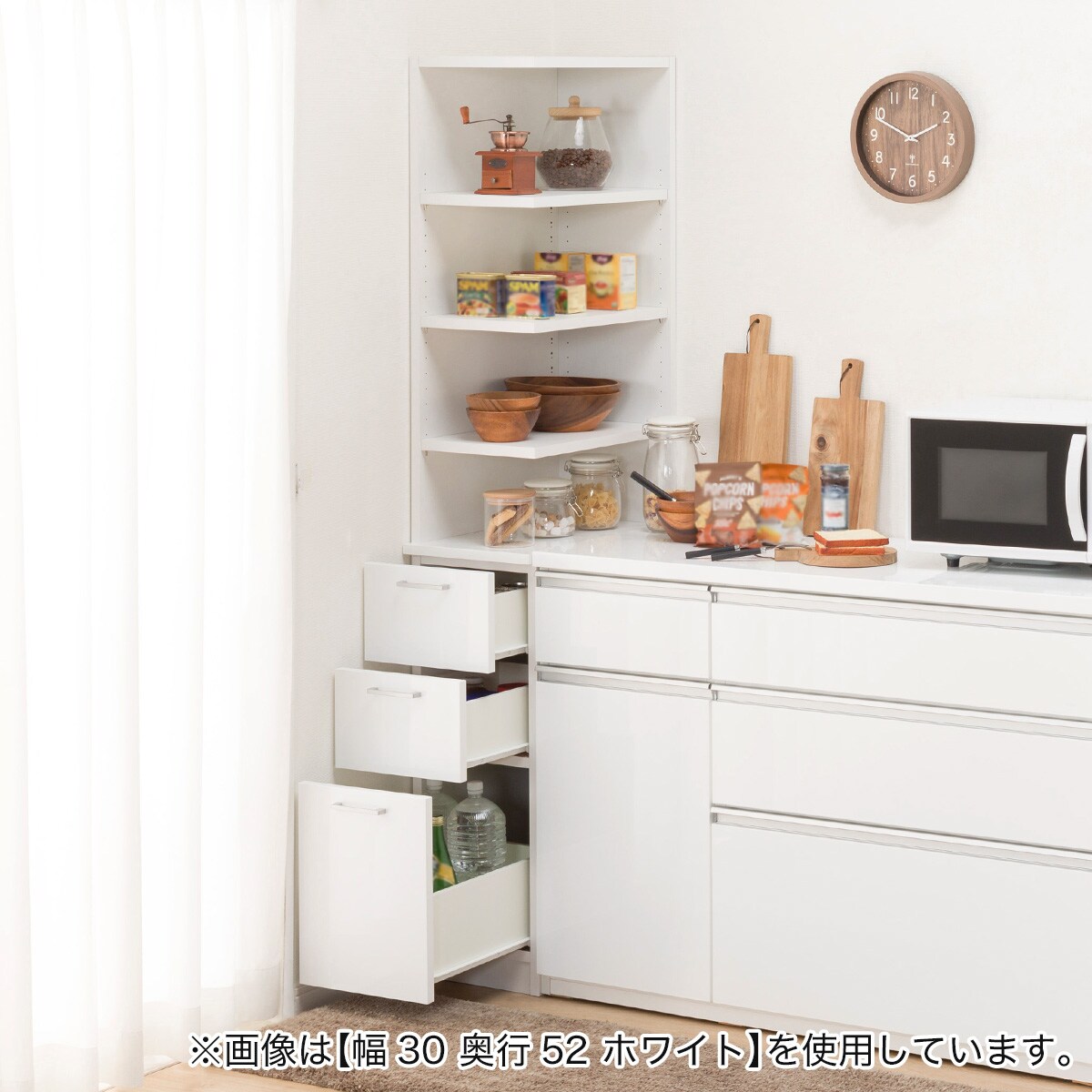 ニトリ上置き左開き右開き計2個 ニトリ 【高さ1cm単位で選べる】（幅77.5×高さ75cm WH） 照明