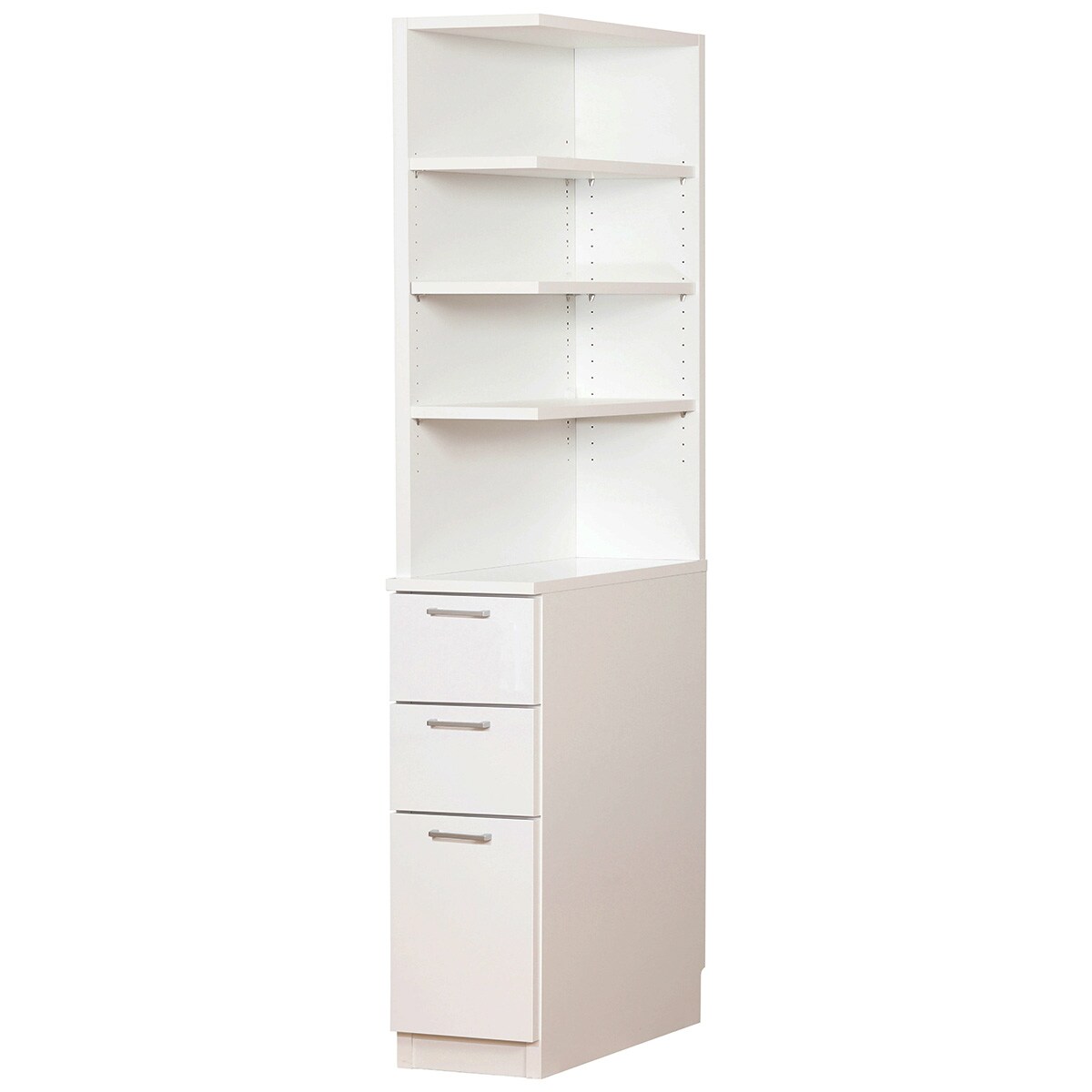 引き出しタイプ] 幅1cm単位で選べる2面オープン隙間収納 (右オープン