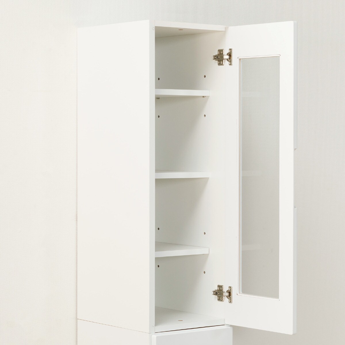 扉の向きを自由に設置できる隙間収納 (ガラス扉+板扉タイプ 幅30cm