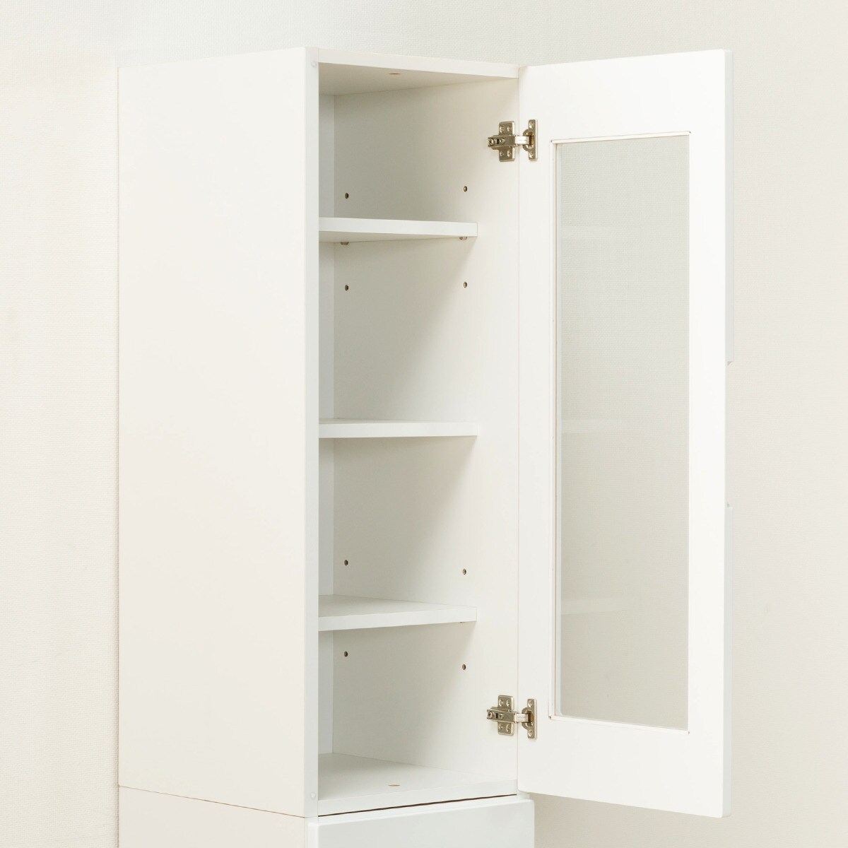 扉の向きを自由に設置できる隙間収納 (ガラス扉+引き出しタイプ 幅35cm