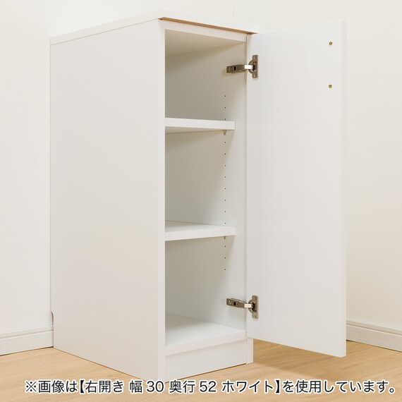 [扉タイプ] 幅1cm単位で選べる隙間収納ロータイプ 右開き DBR (幅35×奥行42cm) 7枚目画像