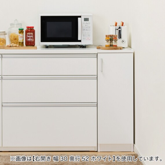 [扉タイプ] 幅1cm単位で選べる隙間収納ロータイプ 右開き DBR (幅35×奥行42cm) 14枚目画像