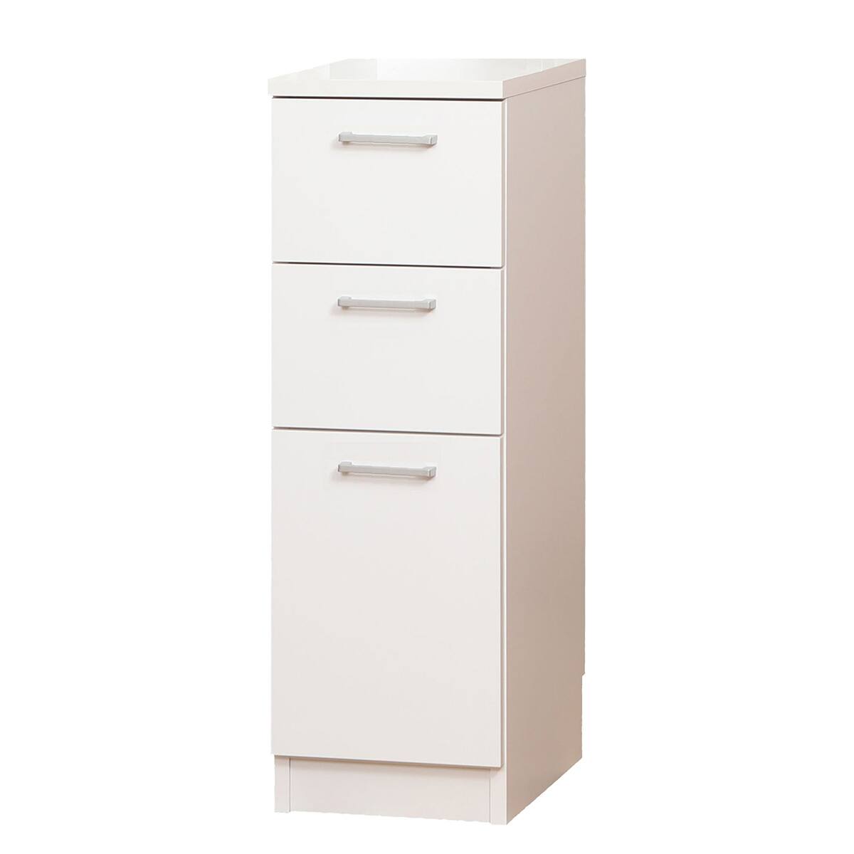 引き出しタイプ] 幅1cm単位で選べる隙間収納ロータイプ WH (幅28×奥行