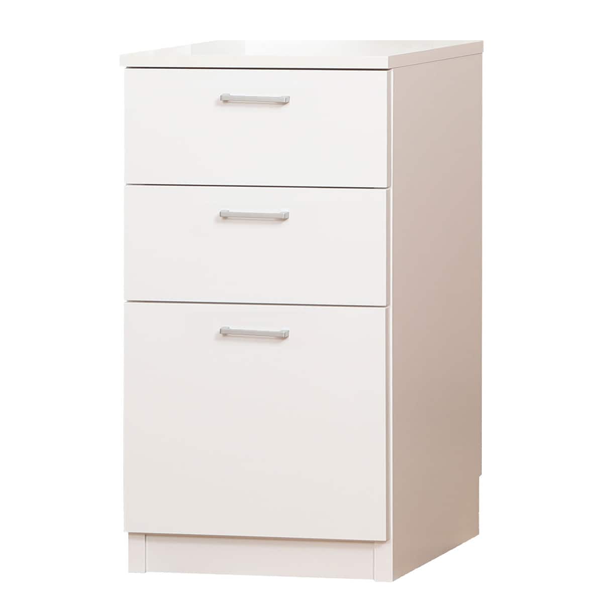 引き出しタイプ] 幅1cm単位で選べる隙間収納ロータイプ WH (幅45×奥行