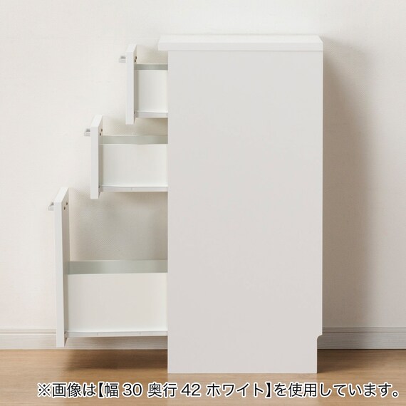 [引き出しタイプ] 幅1cm単位で選べる隙間収納ロータイプ DBR (幅20×奥行42cm) 3枚目画像