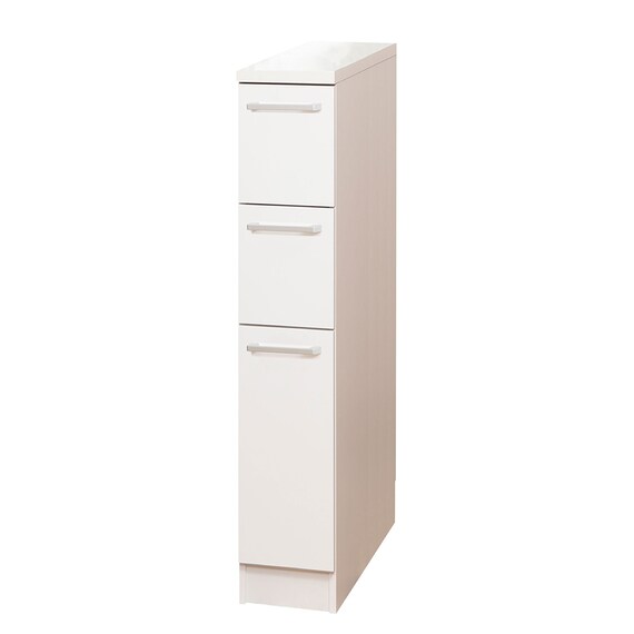 [引き出しタイプ] 幅1cm単位で選べる隙間収納ロータイプ WH (幅16×奥行52cm) 1枚目画像