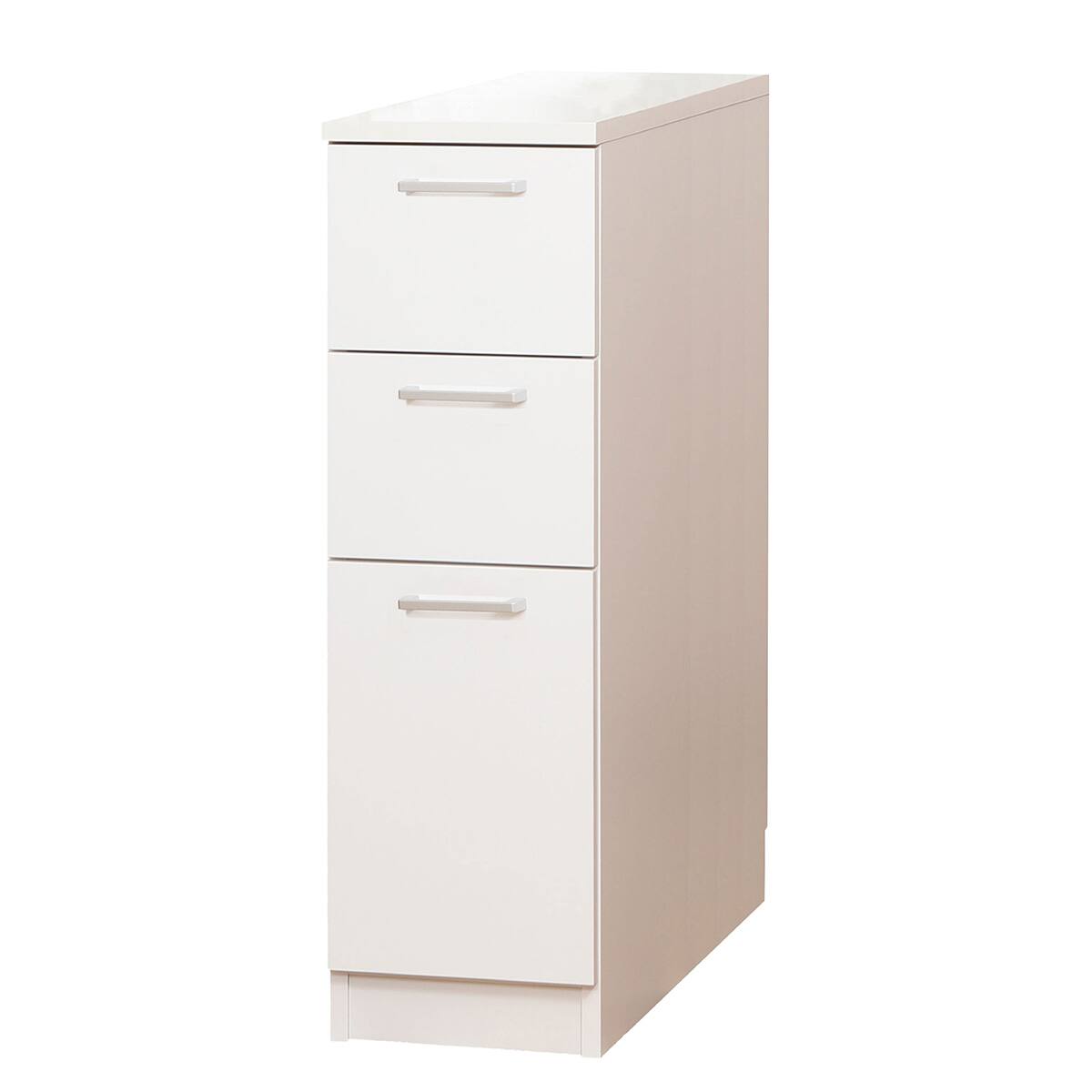 引き出しタイプ] 幅1cm単位で選べる隙間収納ロータイプ WH (幅26×奥行