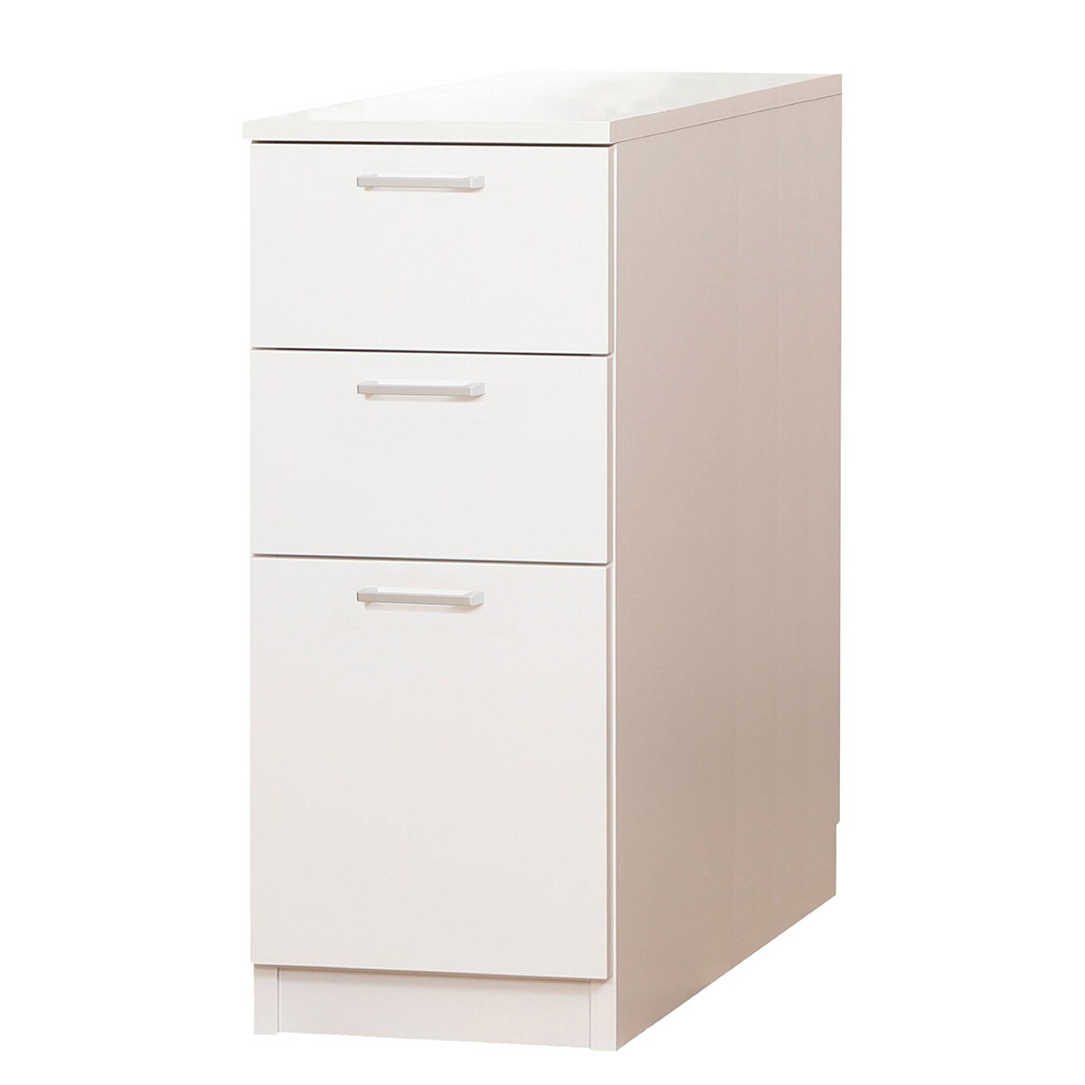 引き出しタイプ] 幅1cm単位で選べる隙間収納ロータイプ WH (幅35×奥行