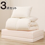 【最短翌日出荷】羽毛布団ダウン85％＋３つ折りプロファイルマットレス＋枕３点セット（シングル）