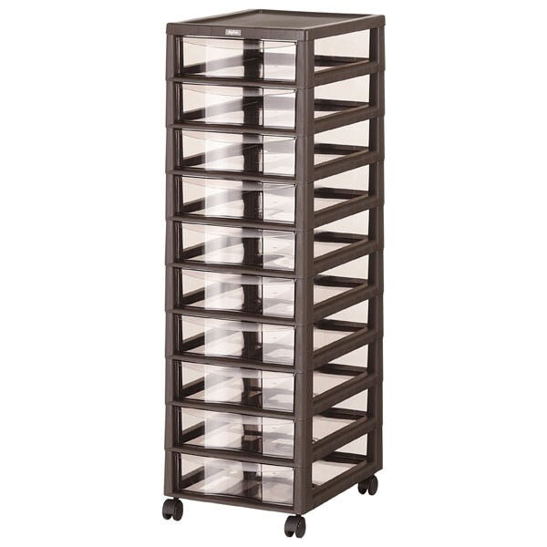 文具 書類整理に便利な１０段 ｂ４ アプロス深型クリアチェスト ダークブラウン 通販 ニトリネット 公式 家具 インテリア通販