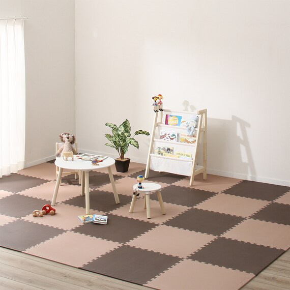 抗菌大判パズルマット３０Pセット（約６畳用）(ダークブラウン×ブラウン) 2枚目画像