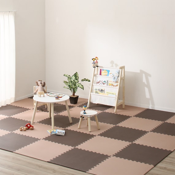 抗菌大判パズルマット30Pセット(約6畳用)(ダークブラウン×ブラウン) 2枚目画像