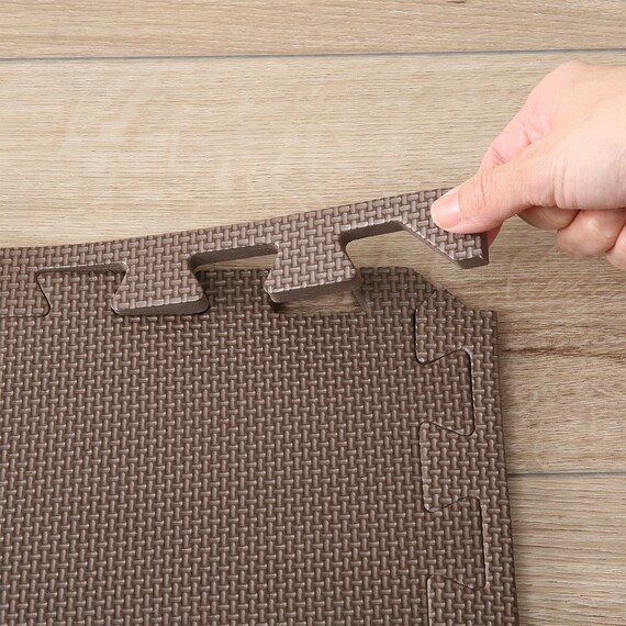 抗菌大判パズルマット３０Pセット（約６畳用）(ダークブラウン×ブラウン) 7枚目画像