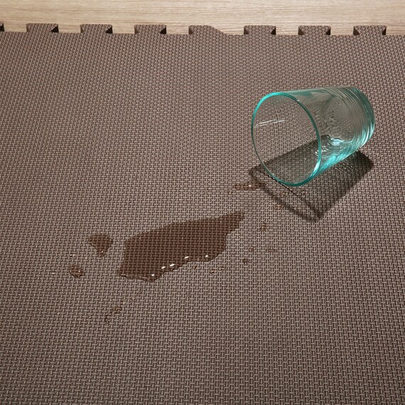 抗菌大判パズルマット３０Pセット（約６畳用）(ダークブラウン×ブラウン) 10枚目画像