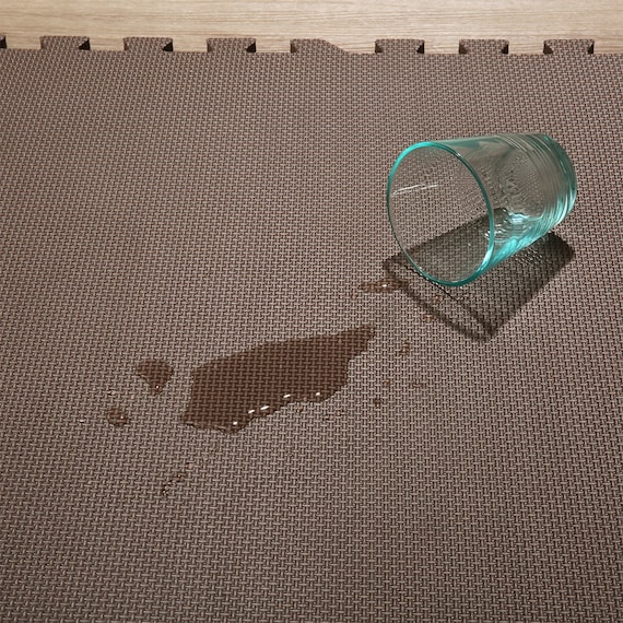 抗菌大判パズルマット30Pセット(約6畳用)(ダークブラウン×ブラウン) 10枚目画像