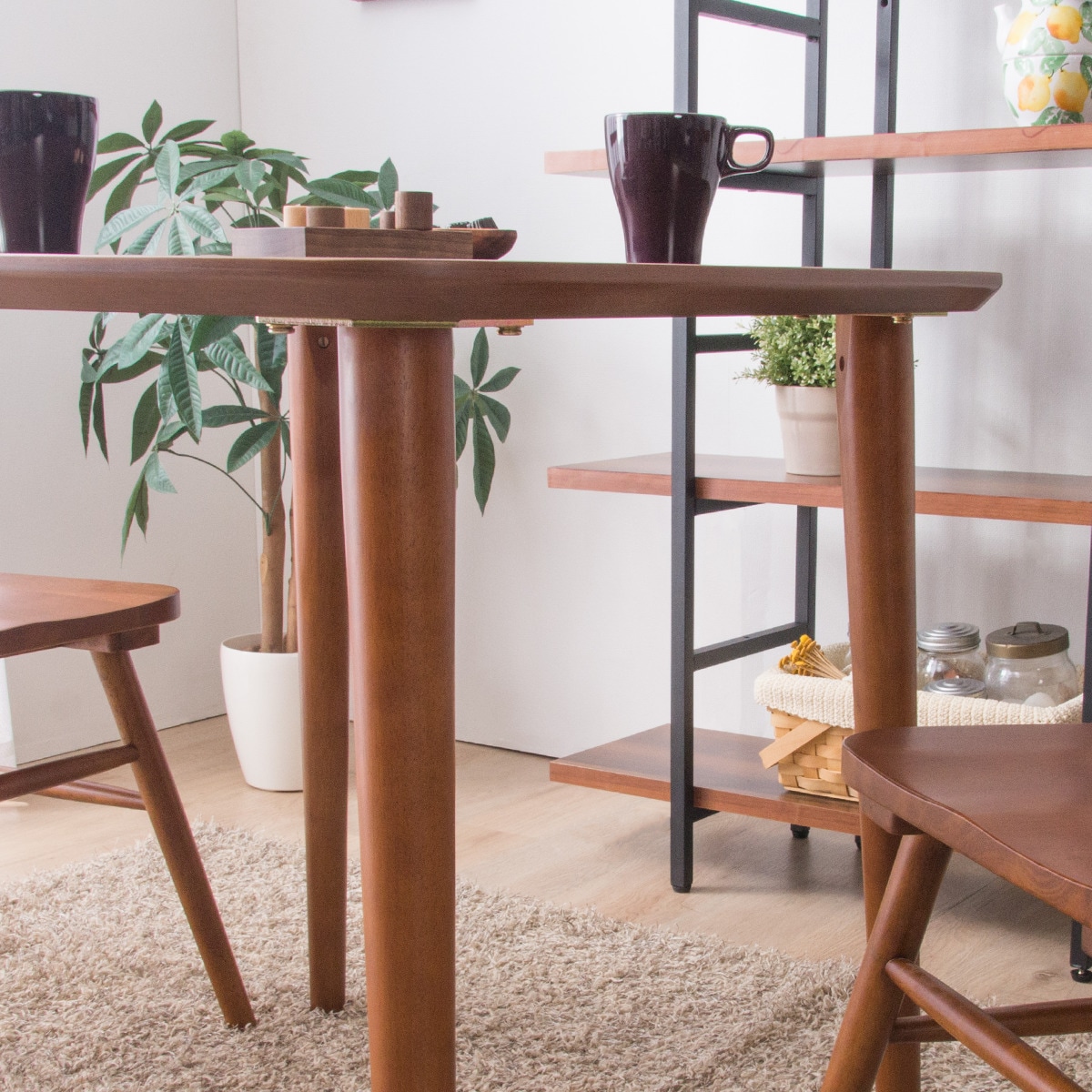 ニトリ ATLS ダイニングテーブル ダイニングテーブル3点セット (DT ATLS 75×75cm WW/DC ATLS WW