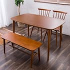 ダイニングテーブル4点セット (DT ATLS 120×75cm WN/DC ATLS WN/BN ATLS WN) 1枚目画像