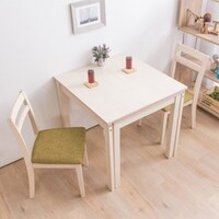 伸長式ダイニングテーブル3点セット (DT LO 幅80-130cm WW/DC PRT WW)