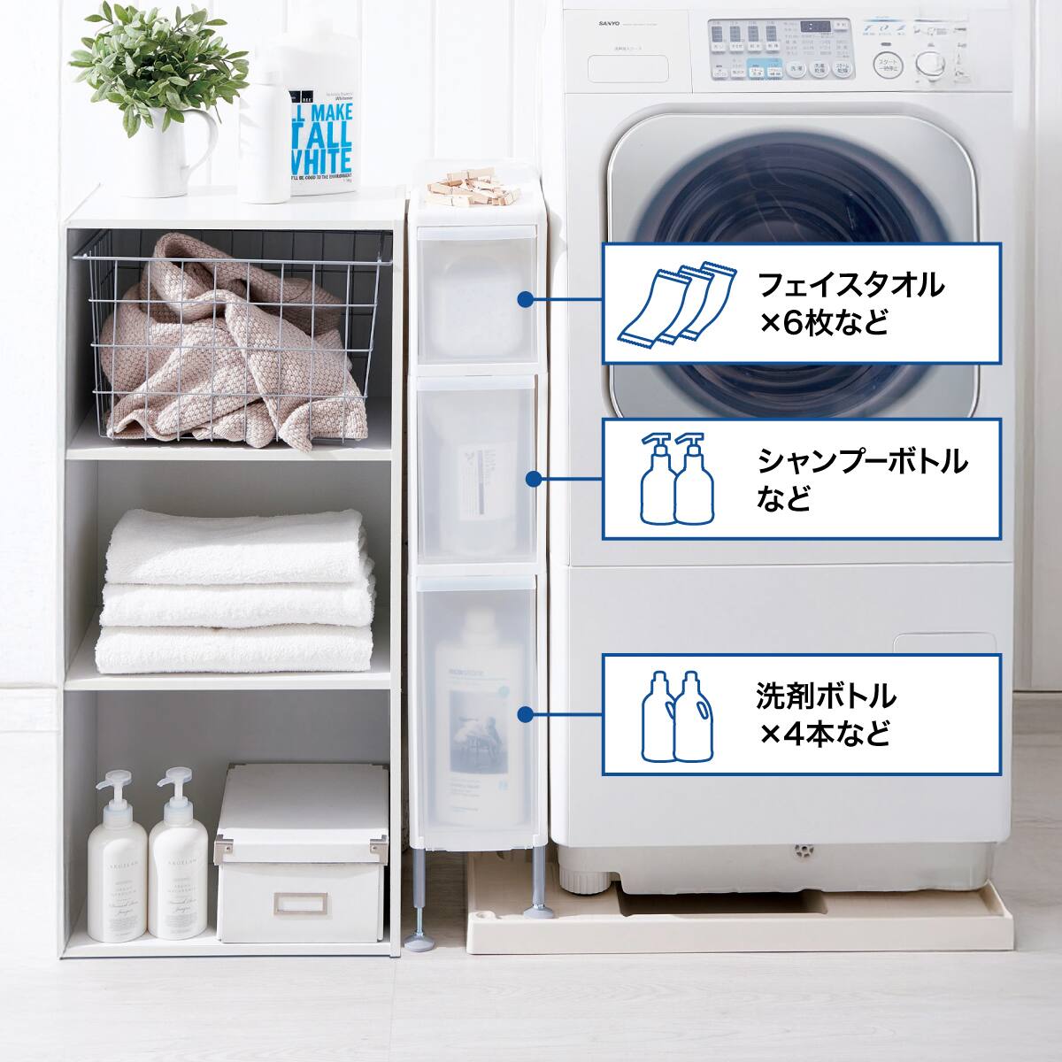 段差がまたげる隙間ストッカー(幅18.7×高さ92～95.5cm) | ニトリネット