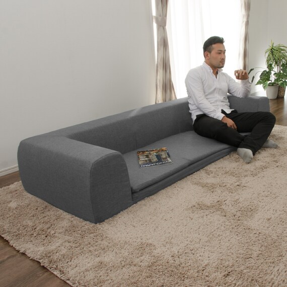 フロアマットソファ 布張りタイプ (L GY) 7枚目画像