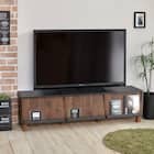 ブルックリンスタイルのフラップ式扉テレビ台 (BR) 1枚目画像