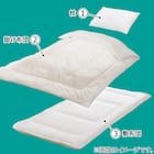 ボリューム・防ダニ・抗菌防臭・吸汗組布団3点セット(カバー無し) セミダブル(SD) 2枚目画像