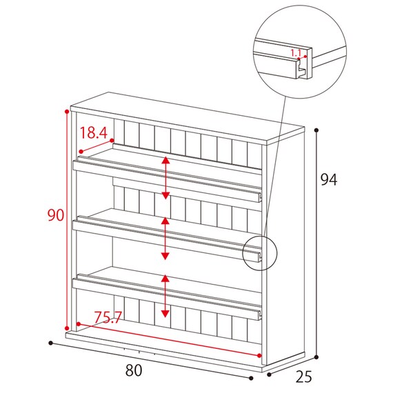 ディスプレイできるコミックラック(WH80) 10枚目画像