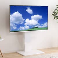 お部屋広々 首振り壁寄せテレビスタンド (S-WAT ロータイプ WH)