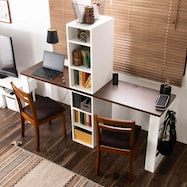 コンパクトツインデスク ラック付き【一部期間限定価格:11/28~1/5まで】