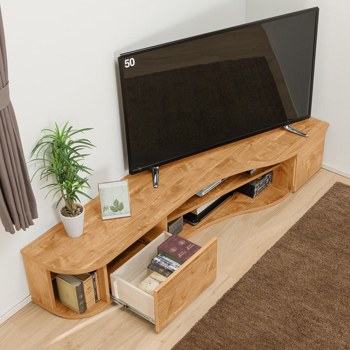 コーナー有効活用 流線形テレビボード 右寄せタイプ ナチュラル 通販 ニトリネット 公式 家具 インテリア通販 コーナー有効活用 流線形テレビボード 右寄せタイプ ナチュラル 通販 ニトリネット 公式 家具 インテリア通販