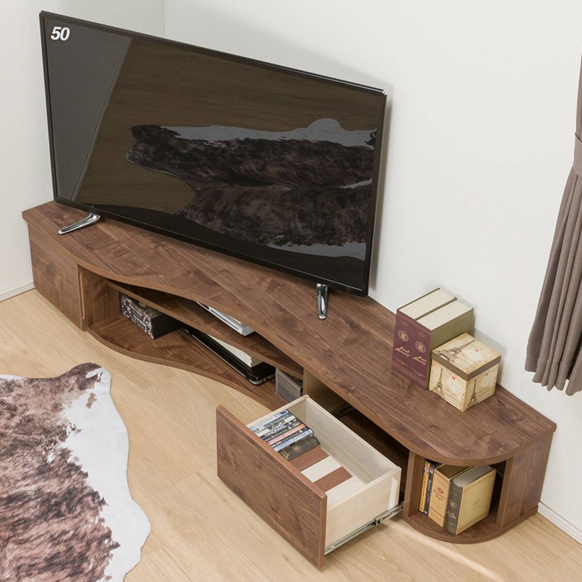★新品★テレビ台★ブラウン 完成品】伸縮テレビ台│棚脚タイプ ホワイト 7185674 │【公式】SIMPLE