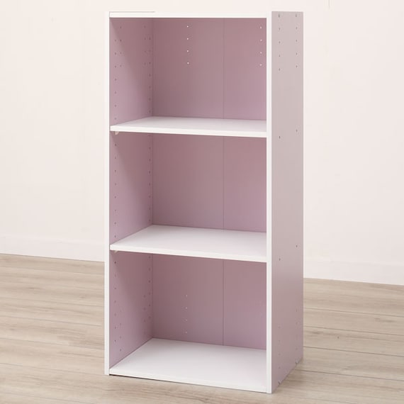 カラーボックスカラボ 3段(パープル×ホワイト) 2枚目画像