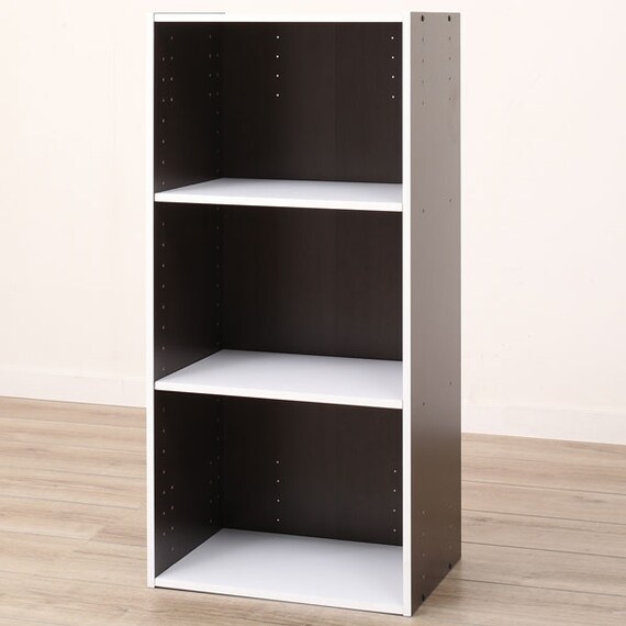 カラーボックスカラボ 3段(ダークブラウン×ホワイト) 2枚目画像