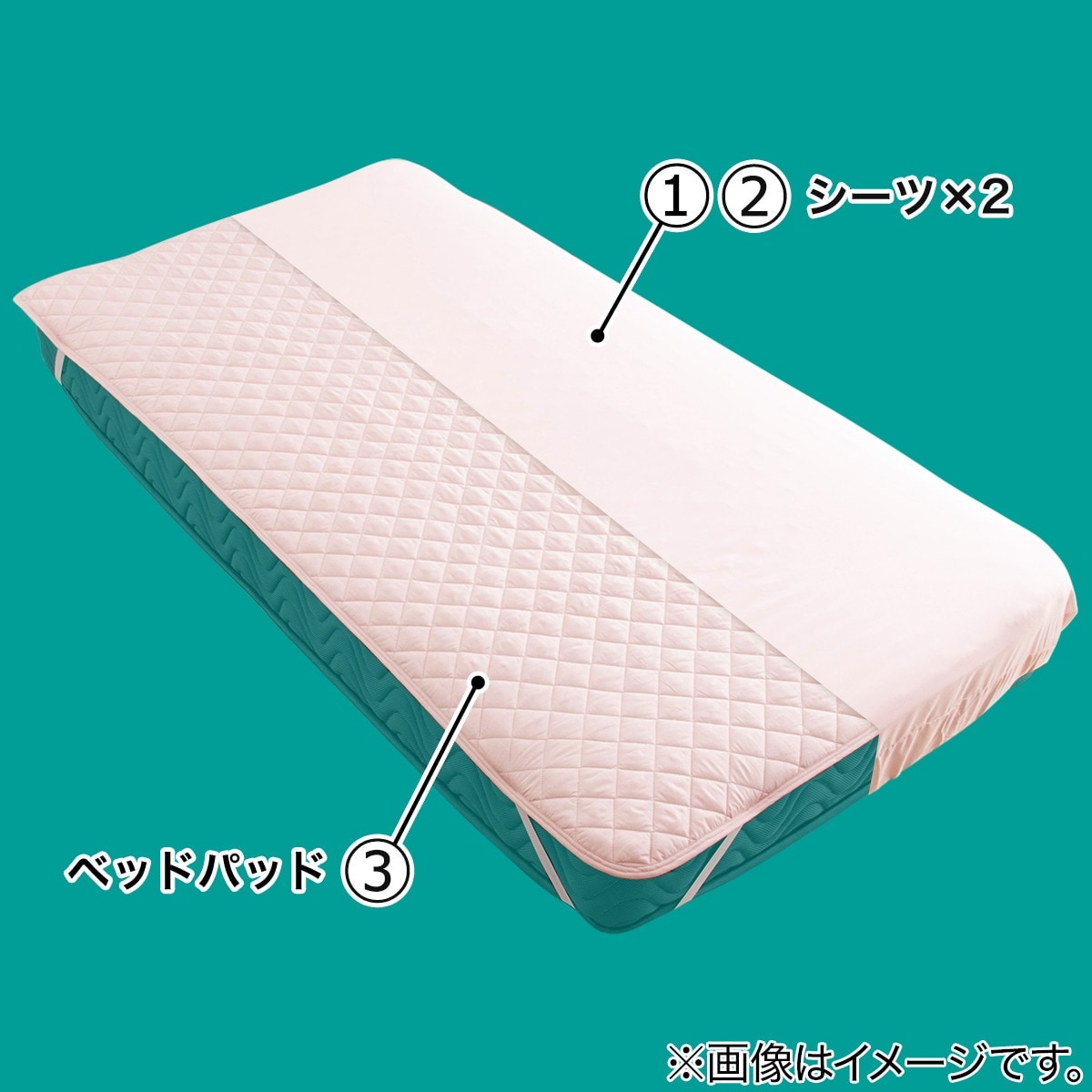 洗えるベッド用品3点セット シングル(Sピンク) | ニトリネット【公式