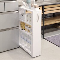 物置メーカーがつくった頑丈な隙間収納 スチールワゴン ロータイプ(幅20cm) WH